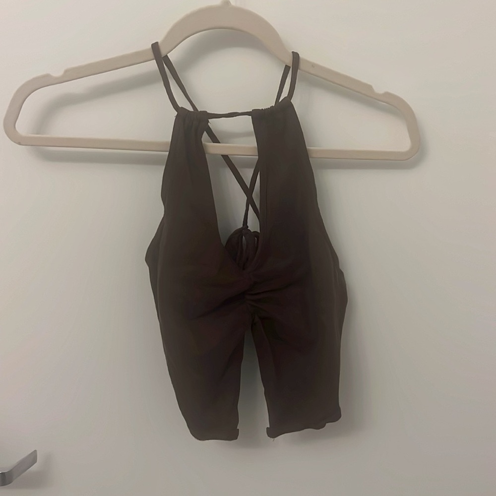 Motel Rocks Asmi Crop Top in Deep Mahogany - Picture 5 of 8